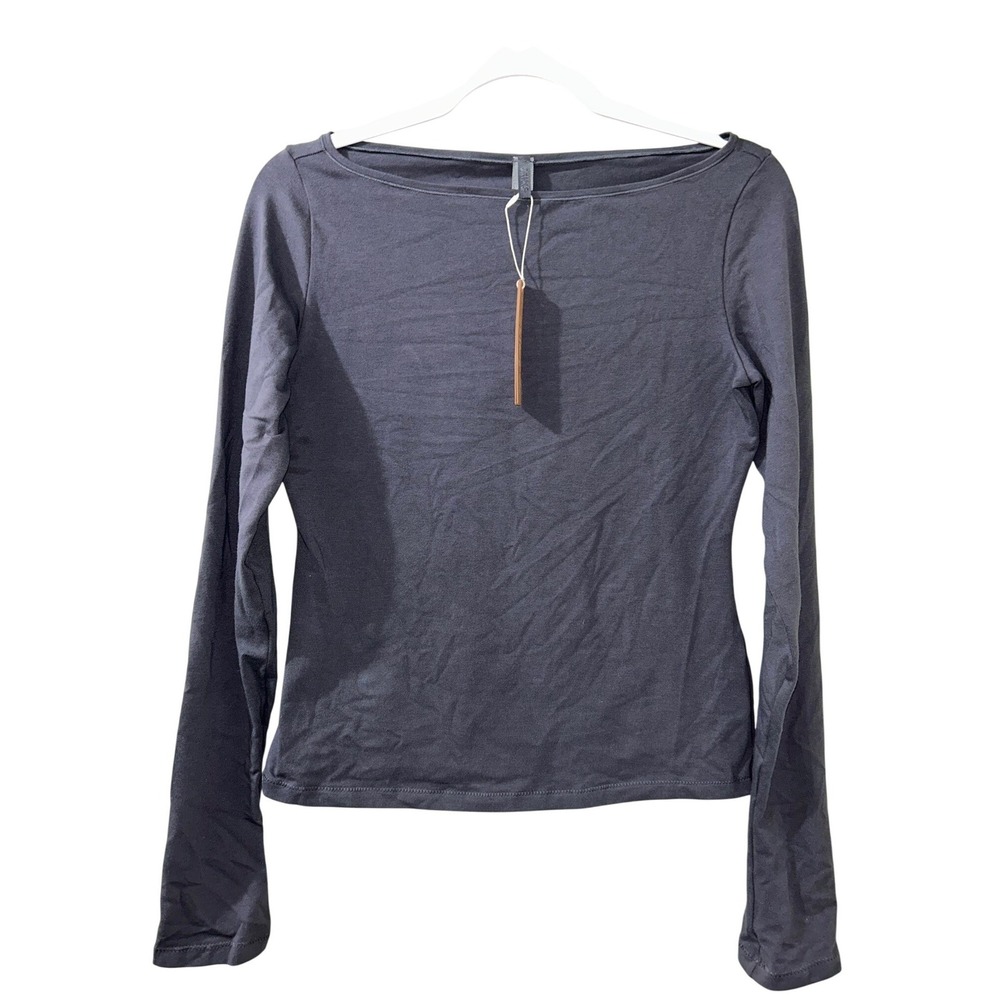 Skims Cotton Jersey Boat Neck Long Sleeve TP-LSL-11209W Ash  Medium